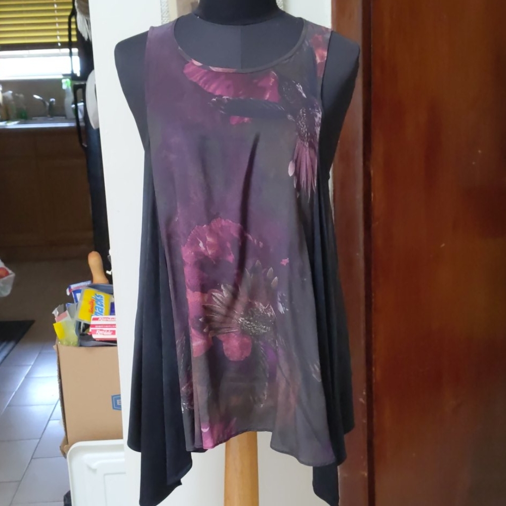 All Saints silk top unique print